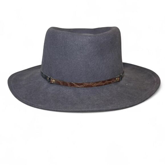 Sheplers by Bailey 100% Wool Fedora Hat XL Gray Western Style Made in USA - Picture 2 of 7